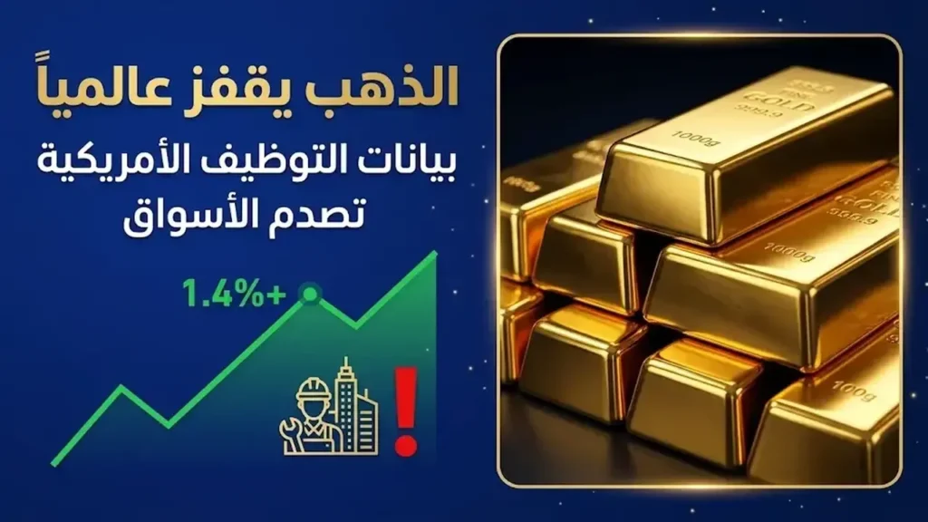قفزة مفاجئة في أسعار الذهب عالمياً بعد صدور بيانات التوظيف الأمريكية المرتقبة